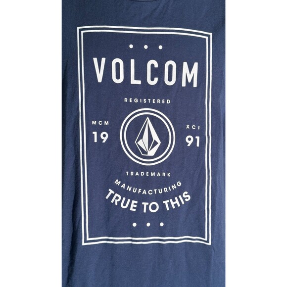 VOLCOM Short Sleeve Crew Neck T-Shirt Blue Medium - Picture 2 of 5